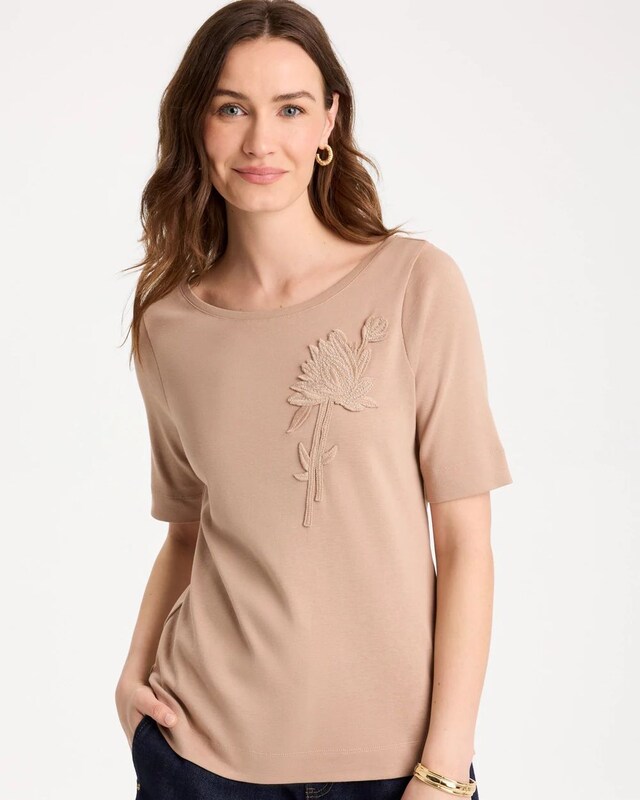 Novelty Pima Elbow Sleeve Tee - image 1